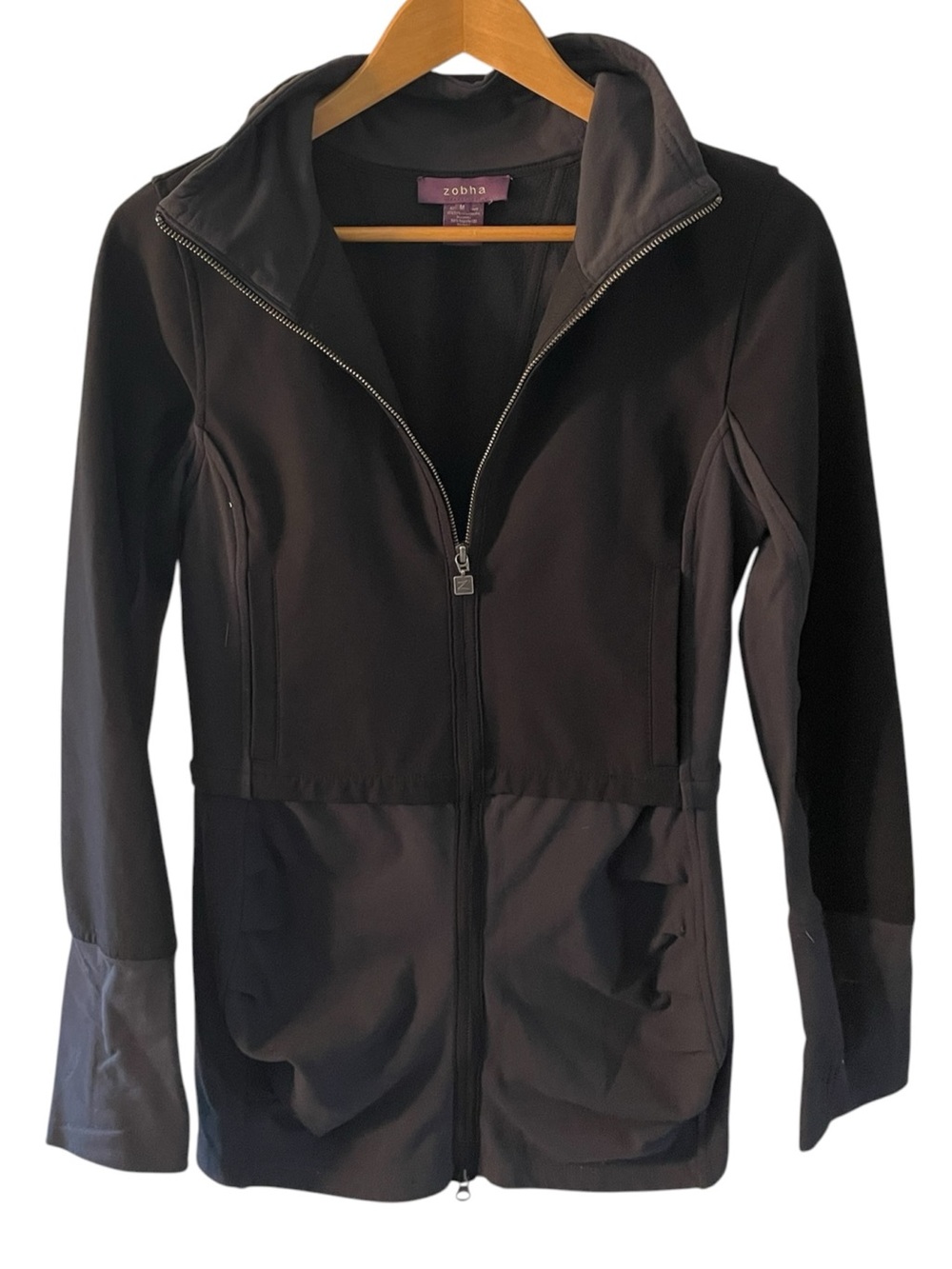 H7- Medium Zobha Black Full-Zip Utility Jacket